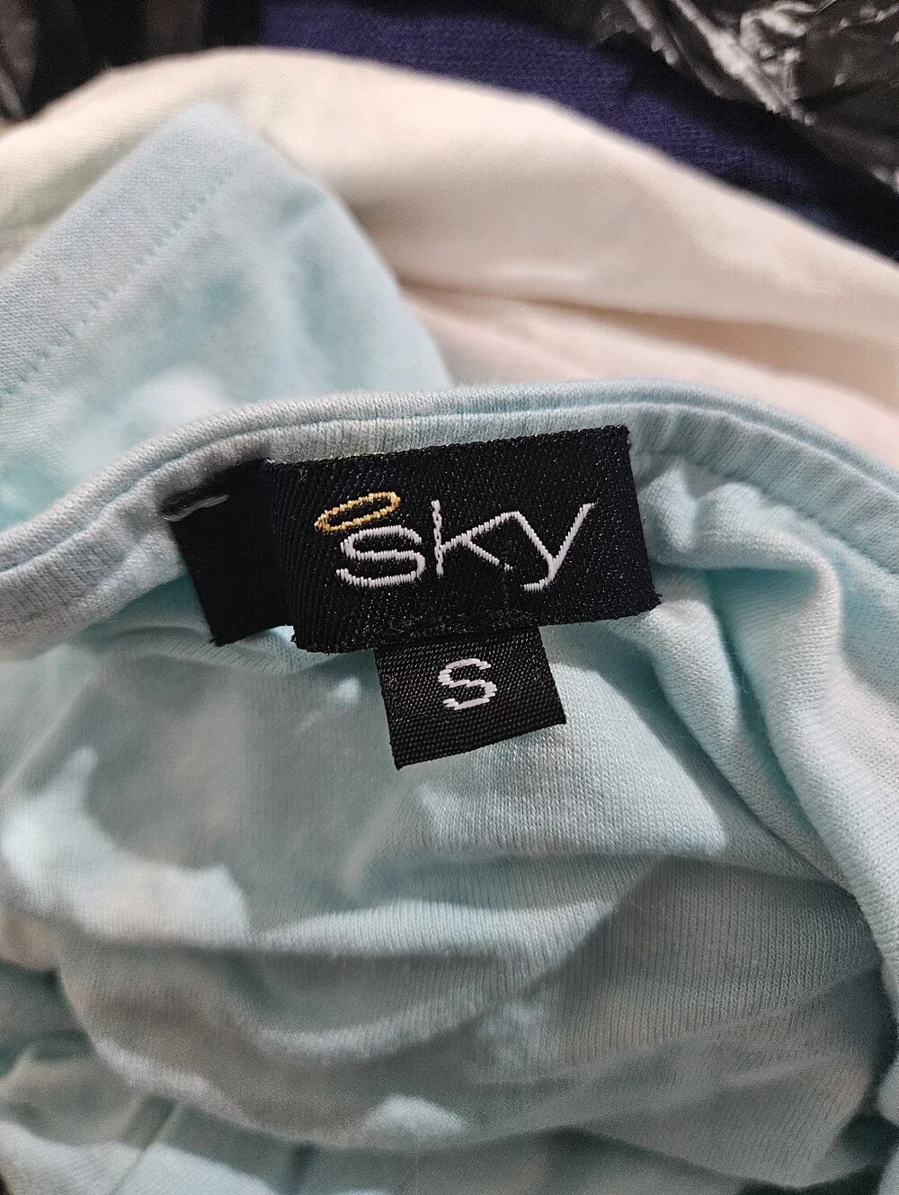 Sky Size Small Teal Ombre Tie-Dye Jersey Braided Halter Maxi Dress - Picture 6 of 6
